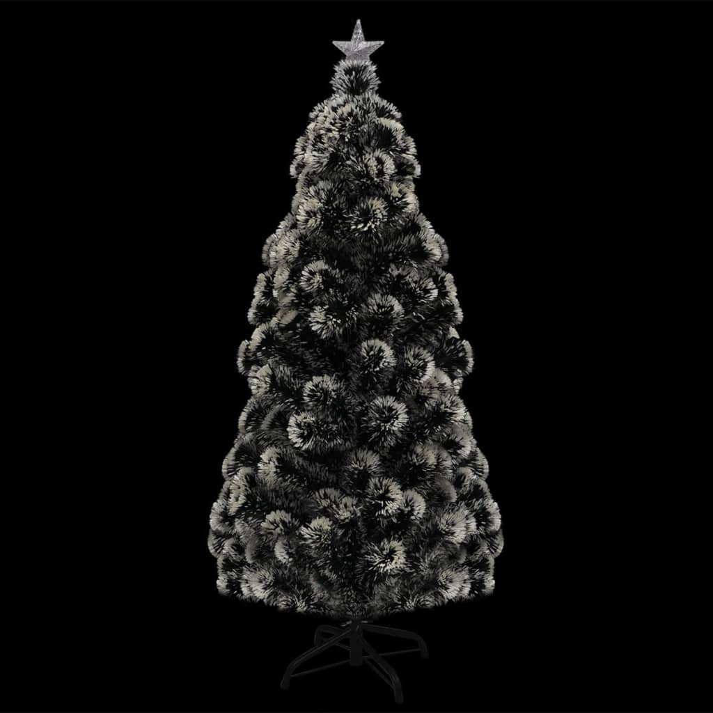 Pre-lit Christmas Tree Green and White 210 cm Fibre Optic