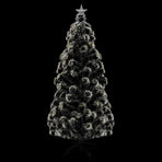 Pre-lit Christmas Tree Green and White 210 cm Fibre Optic