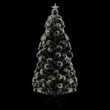 Pre-lit Christmas Tree Green and White 210 cm Fibre Optic - Front View