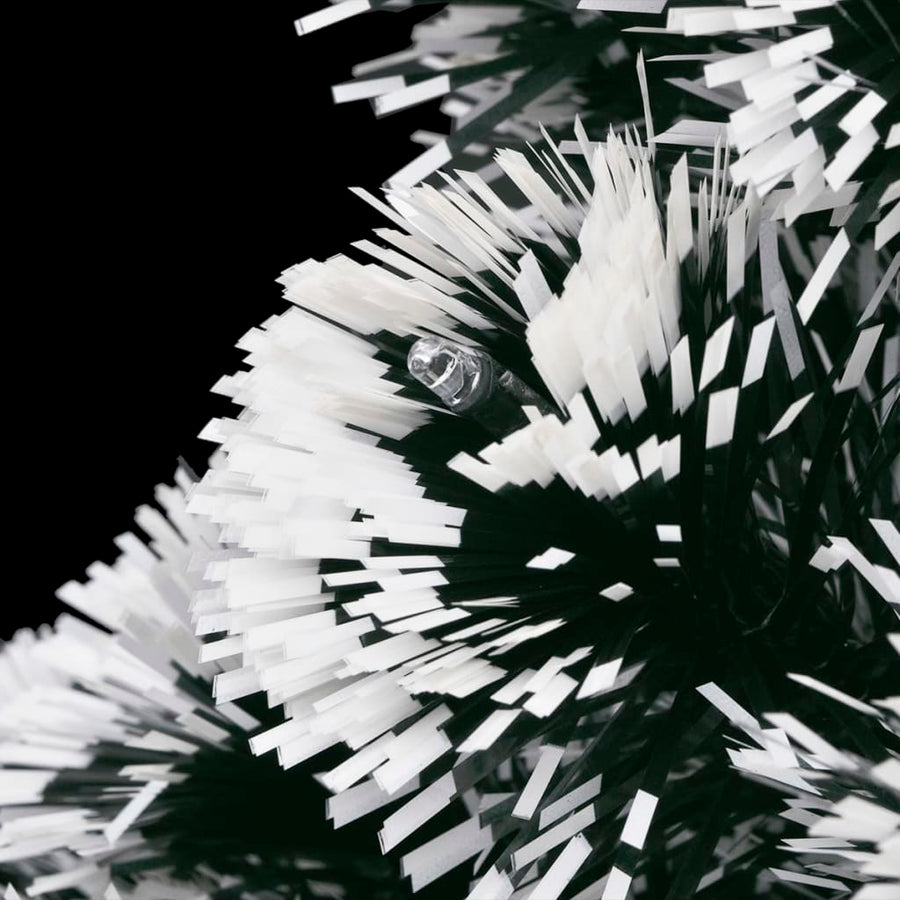 Pre-lit Christmas Tree Green and White 210 cm Fibre Optic