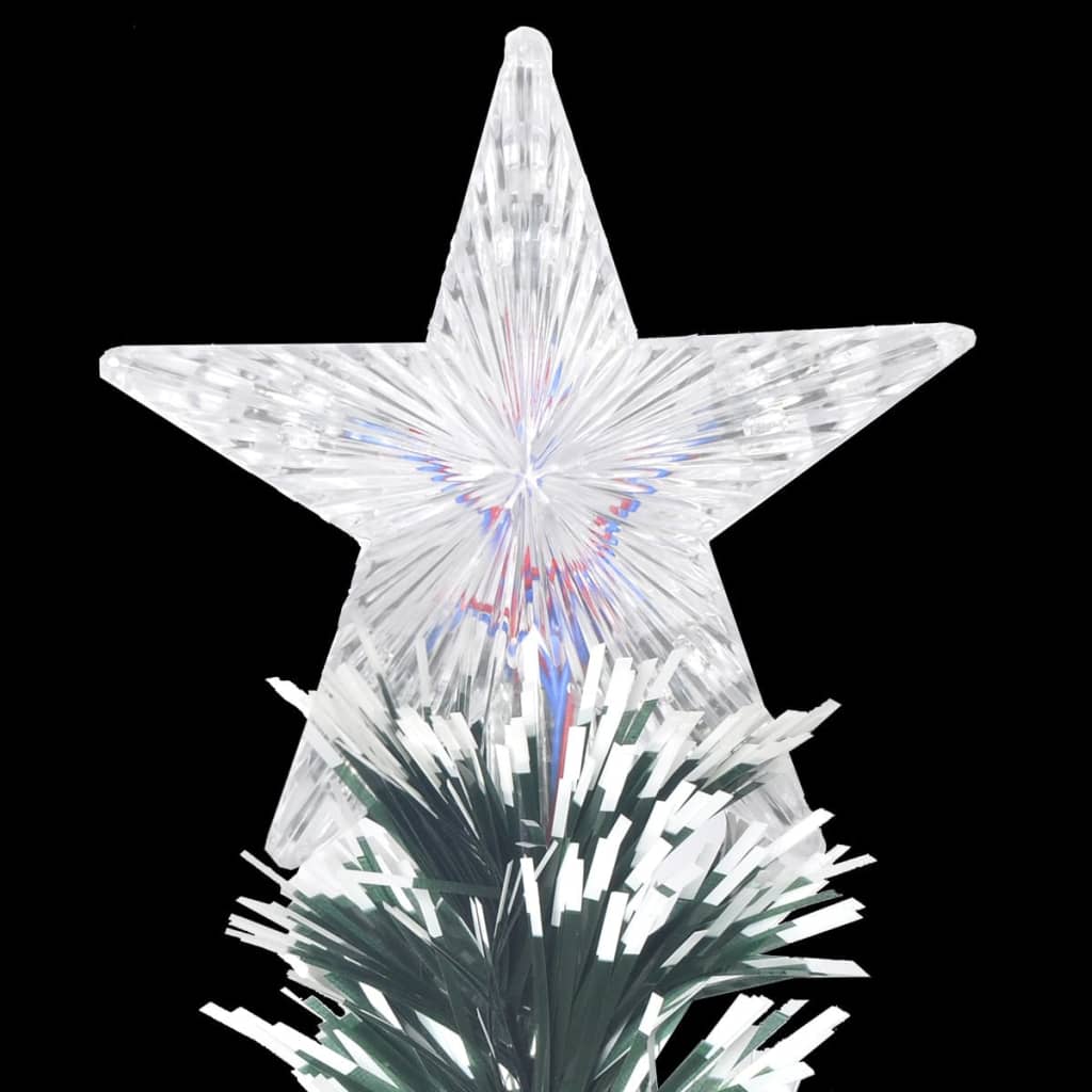 Pre-lit Christmas Tree Green and White 210 cm Fibre Optic
