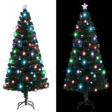 Artificial Pre-lit Christmas Tree with Stand 180 cm Fibre Optic - Front View