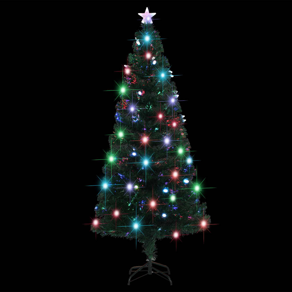 Artificial Pre-lit Christmas Tree with Stand 180 cm Fibre Optic