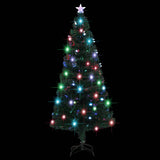 Artificial Pre-lit Christmas Tree with Stand 180 cm Fibre Optic - Side View