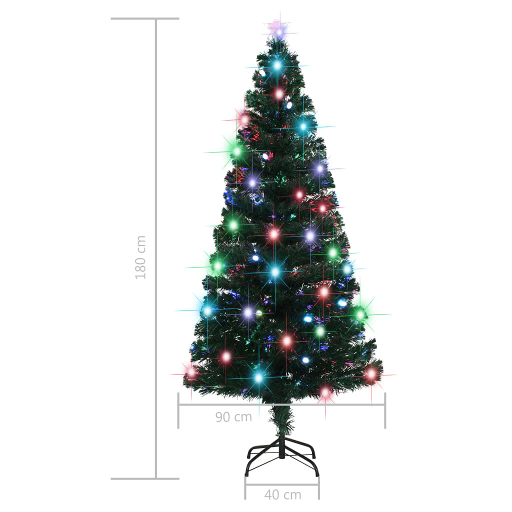 Artificial Pre-lit Christmas Tree with Stand 180 cm Fibre Optic