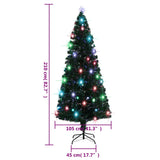 Artificial Pre-lit Christmas Tree with Stand 210 cm Fibre Optic - Rear View