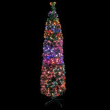 Artificial Slim Christmas Tree with Stand 150 cm Fibre Optic