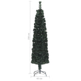 Artificial Slim Christmas Tree with Stand 150 cm Fibre Optic