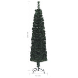 Artificial Slim Christmas Tree with Stand 150 cm Fibre Optic - Low Angle