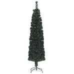 Artificial Slim Christmas Tree with Stand 210 cm Fibre Optic