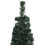Artificial Slim Christmas Tree with Stand 210 cm Fibre Optic