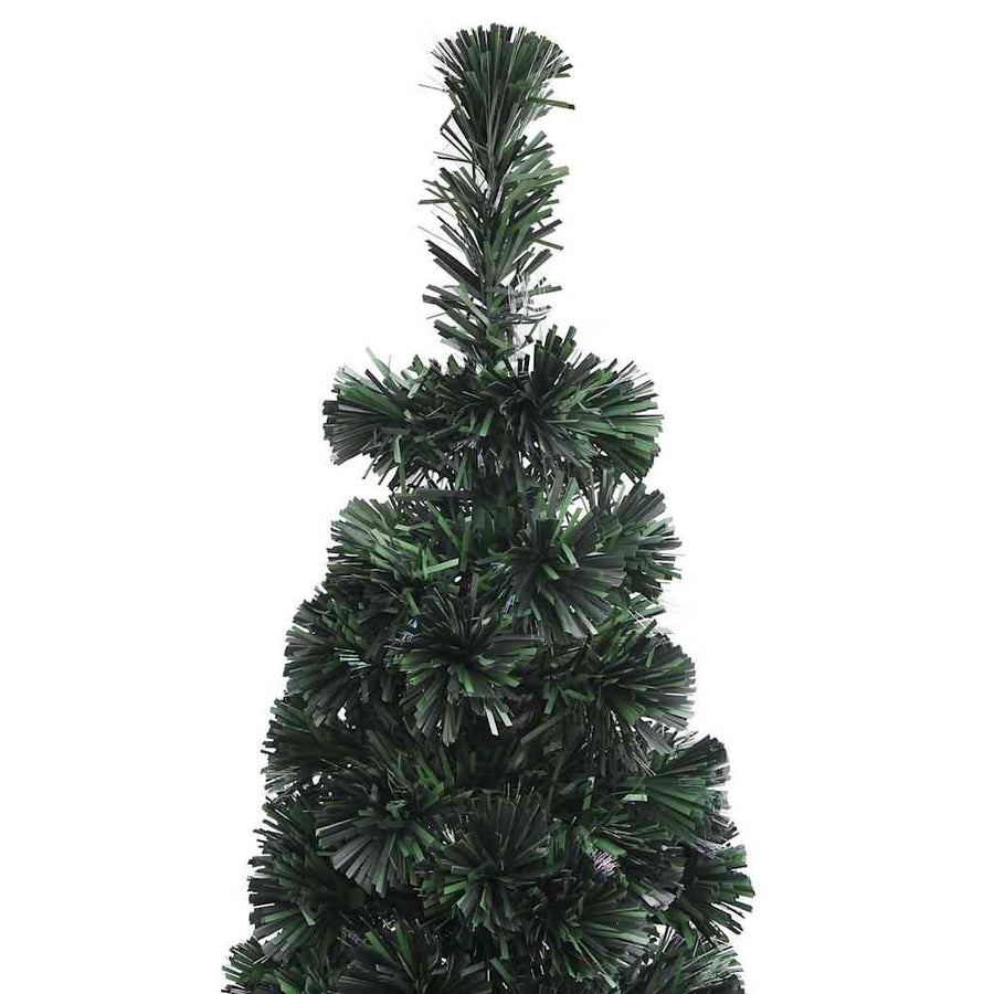 Artificial Slim Christmas Tree with Stand 210 cm Fibre Optic
