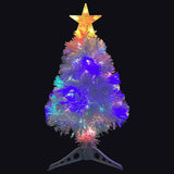 Artificial Pre-lit Christmas Tree White 64 cm Fibre Optic - Top-Down View