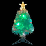 Artificial Pre-lit Christmas Tree White 64 cm Fibre Optic - 45-Degree Angle