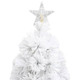 Artificial Pre-lit Christmas Tree White 64 cm Fibre Optic - Close-Up Angle
