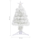 Artificial Pre-lit Christmas Tree White 64 cm Fibre Optic