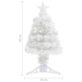 Artificial Pre-lit Christmas Tree White 64 cm Fibre Optic - Extra Image