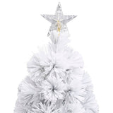 Artificial Pre-lit Christmas Tree White 120 cm Fibre Optic - Rear View