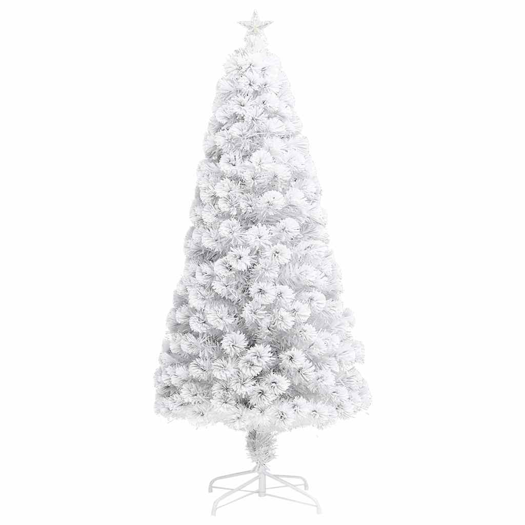 Artificial Pre-lit Christmas Tree White 150 cm Fibre Optic
