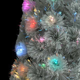 Artificial Pre-lit Christmas Tree White 150 cm Fibre Optic - 45-Degree Angle