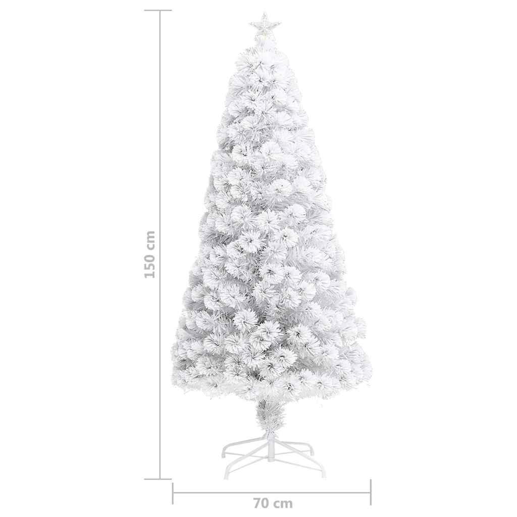 Artificial Pre-lit Christmas Tree White 150 cm Fibre Optic