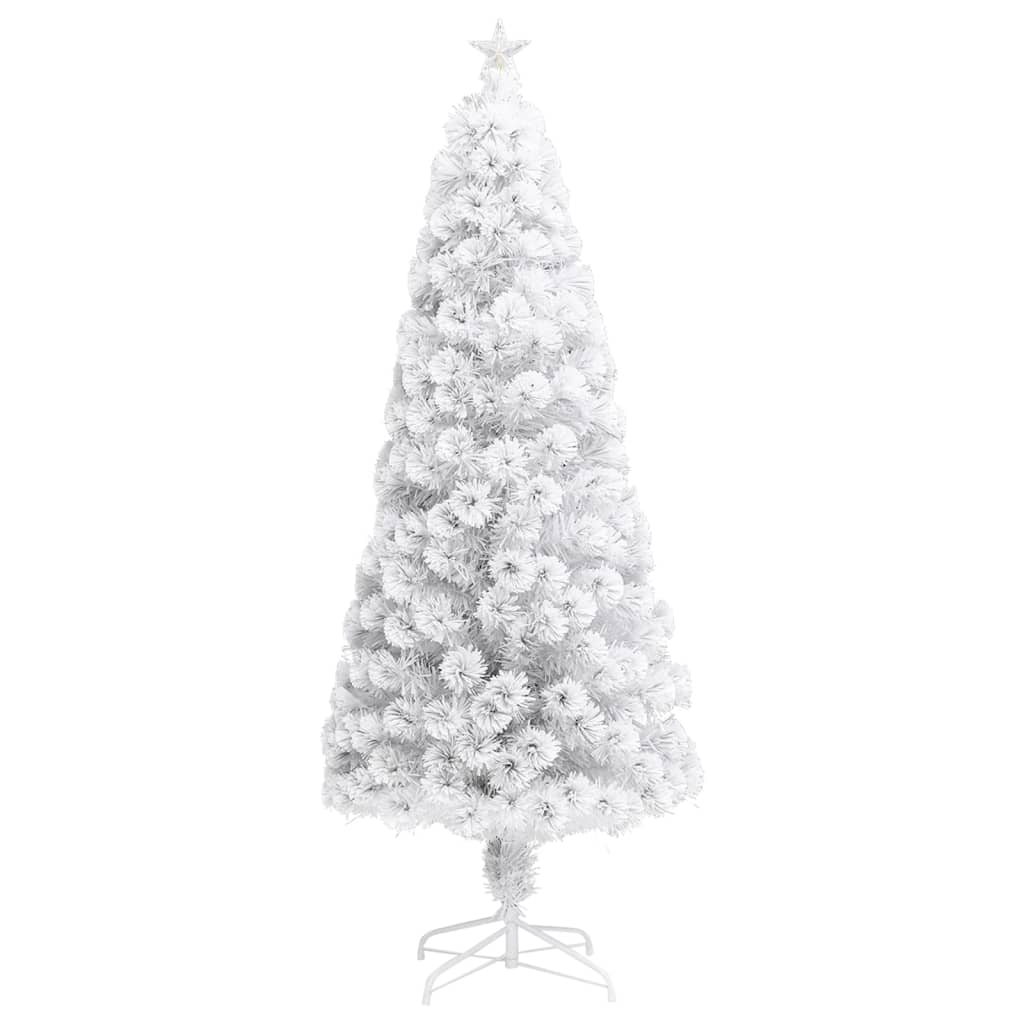 Artificial Pre-lit Christmas Tree White 180 cm Fibre Optic