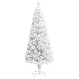 Artificial Pre-lit Christmas Tree White 180 cm Fibre Optic - Front View
