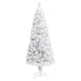 Artificial Pre-lit Christmas Tree White 210 cm Fibre Optic - Front View