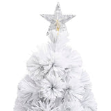Artificial Pre-lit Christmas Tree White 210 cm Fibre Optic - Rear View