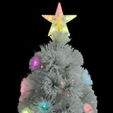 Artificial Pre-lit Christmas Tree White 240 cm Fibre Optic