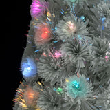 Artificial Pre-lit Christmas Tree White 240 cm Fibre Optic - 45-Degree Angle