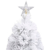 Artificial Pre-lit Christmas Tree White 240 cm Fibre Optic - Rear View