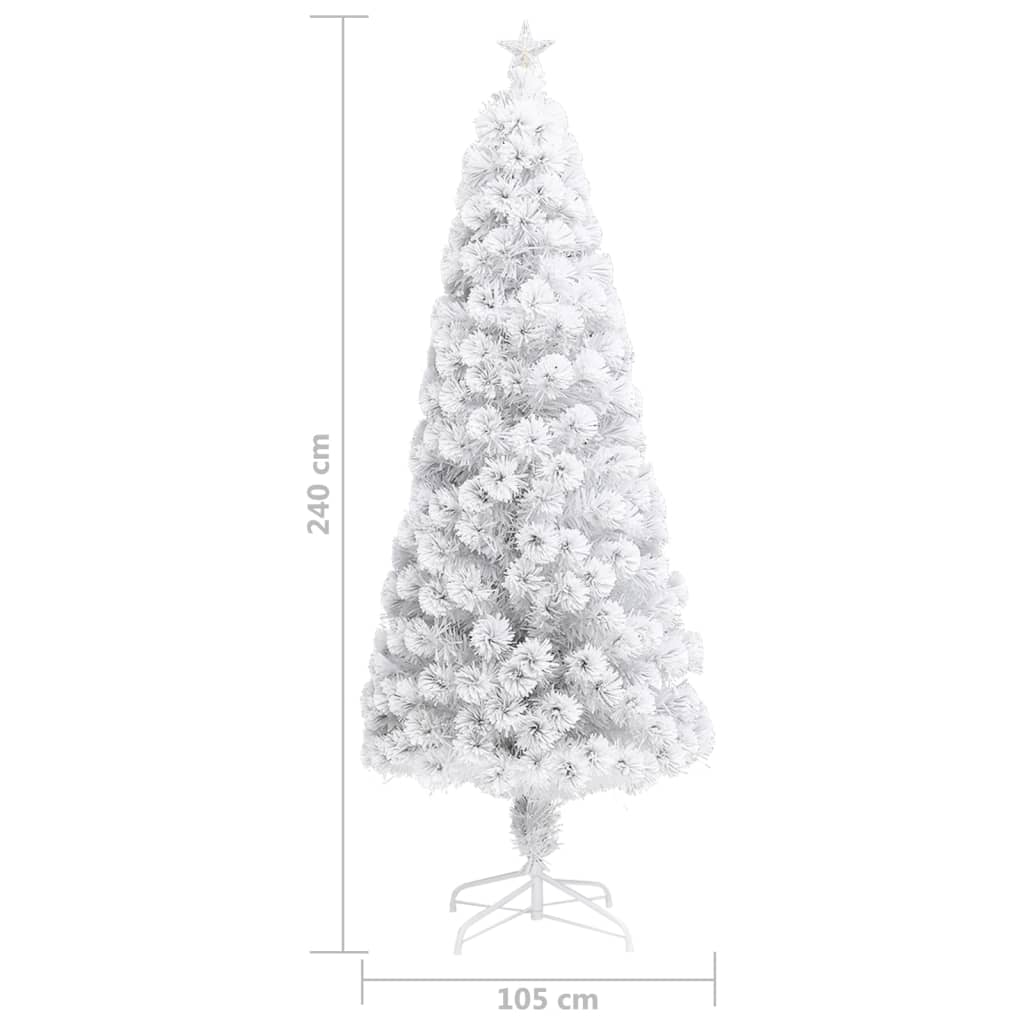 Artificial Pre-lit Christmas Tree White 240 cm Fibre Optic