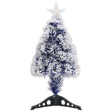 Artificial Pre-lit Christmas Tree White&Blue 64 cm Fibre Optic - Front View