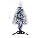 Artificial Pre-lit Christmas Tree White&Blue 64 cm Fibre Optic - Low Angle