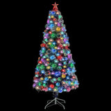 Artificial Pre-lit Christmas Tree White&Blue 150 cm Fibre Optic - Side View