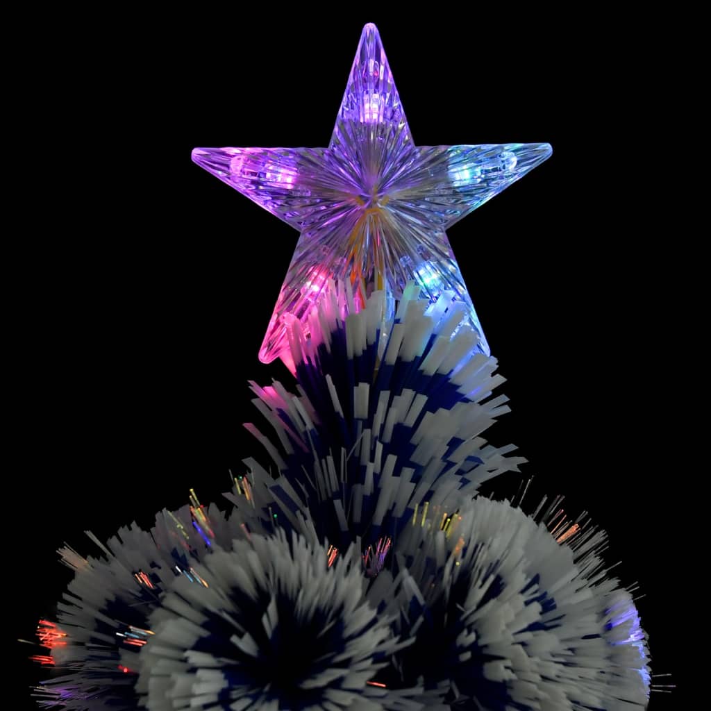 Artificial Pre-lit Christmas Tree White&Blue 180 cm Fibre Optic