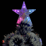 Artificial Pre-lit Christmas Tree White&Blue 180 cm Fibre Optic