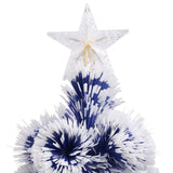 Artificial Pre-lit Christmas Tree White&Blue 180 cm Fibre Optic - Rear View