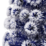 Artificial Pre-lit Christmas Tree White&Blue 210 cm Fibre Optic