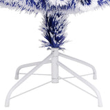 Artificial Pre-lit Christmas Tree White&Blue 210 cm Fibre Optic