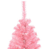Artificial Christmas Tree with Stand Pink 120 cm PVC - Side View