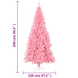 Artificial Christmas Tree with Stand Pink 240 cm PVC