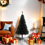 Artificial Christmas Tree with Stand Black 120 cm PVC - Front View
