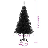 Artificial Christmas Tree with Stand Black 120 cm PVC - Close-Up Angle