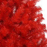 Artificial Christmas Tree with Stand Red 240 cm PVC - Top-Down View