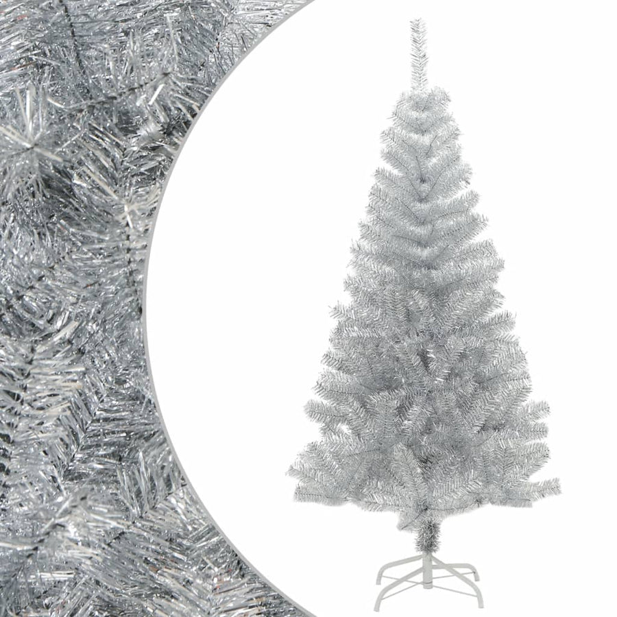 Artificial Christmas Tree with Stand Silver 120 cm PET
