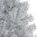 Artificial Christmas Tree with Stand Silver 240 cm PET - Top-Down View