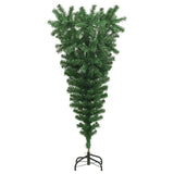 Upside-down Artificial Christmas Tree with Stand Green 150 cm - Front View