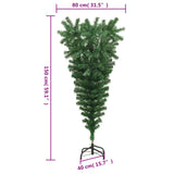 Upside-down Artificial Christmas Tree with Stand Green 150 cm - Close-Up Angle